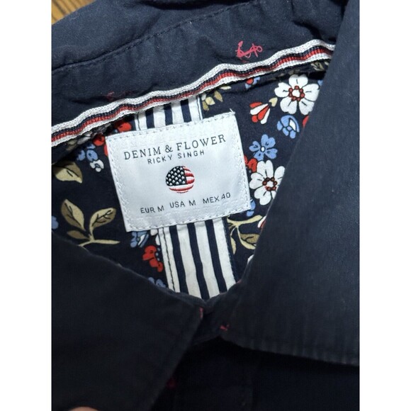 Denim & Flower‎ Men’s Ricky Singh Short Sleeve Shirt Size Medium anchors - Picture 8 of 9